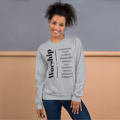 Worship - Inspirational Sweatshirt (Black Print)