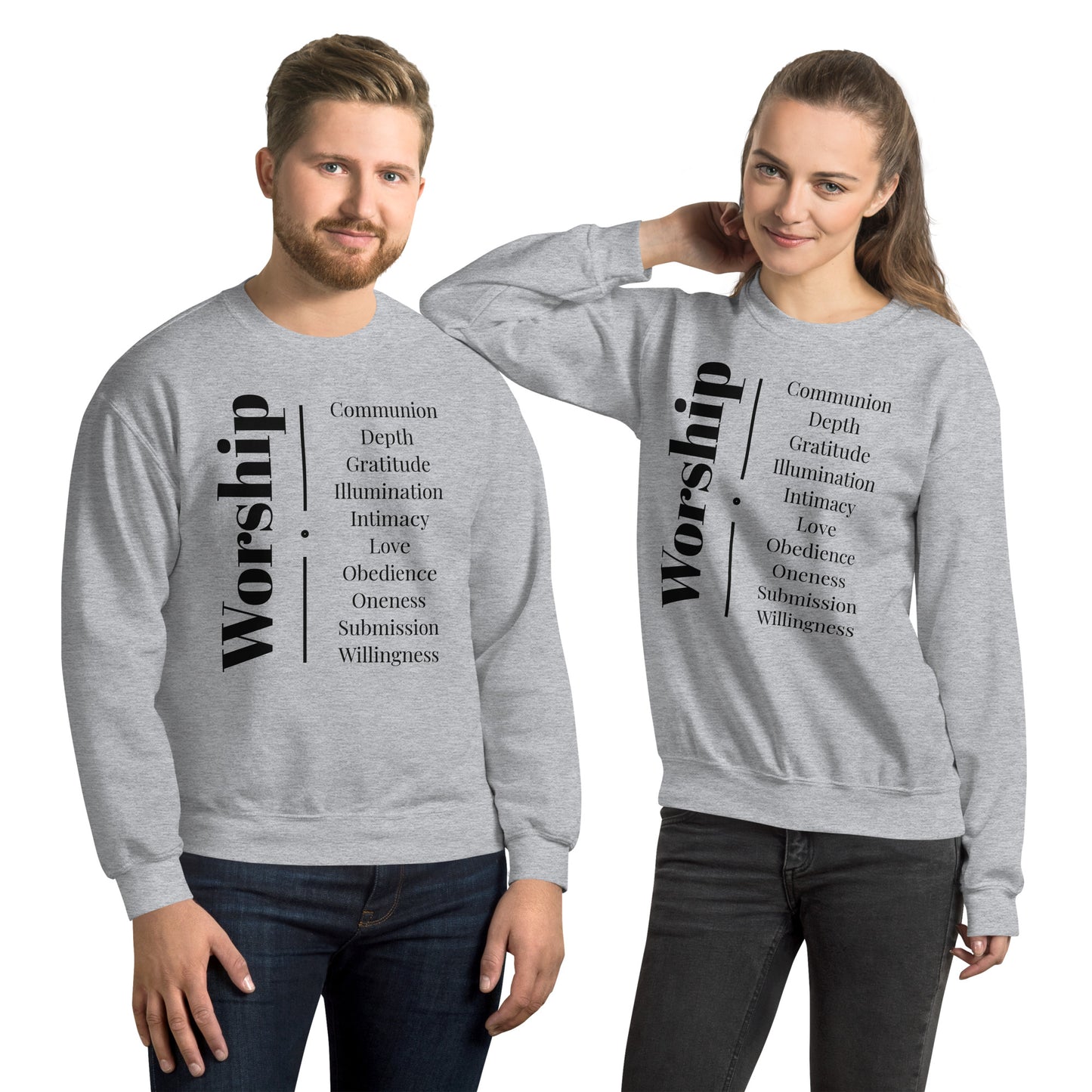 Worship - Inspirational Sweatshirt (Black Print)