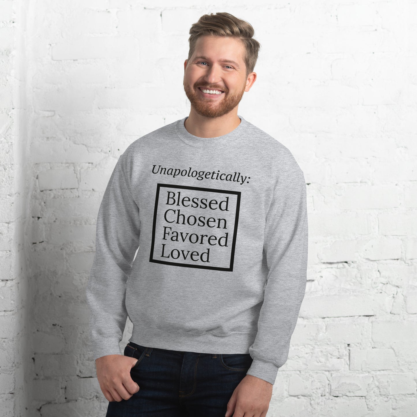 Unapologetic Inspirational Unisex Sweatshirt - Black print