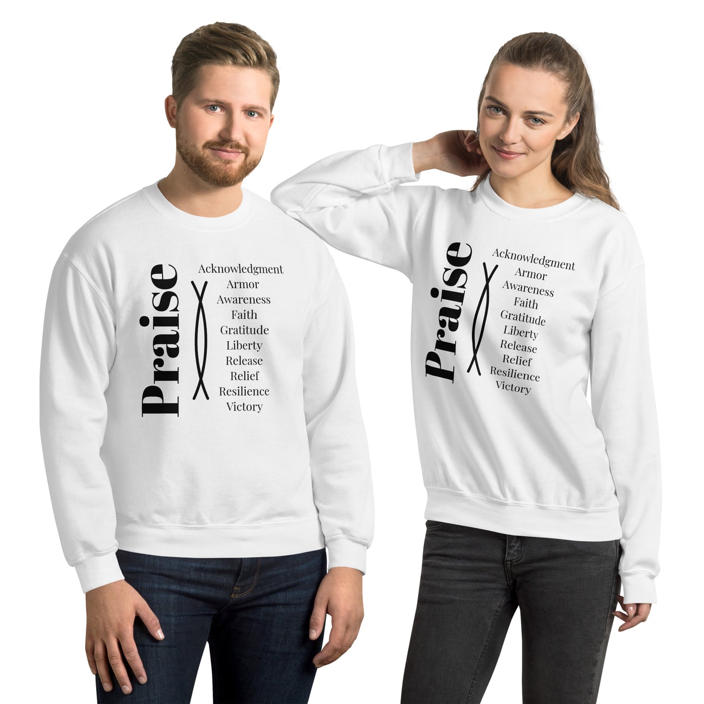 Praise Collection Inspirational Sweatshirt - Black Print