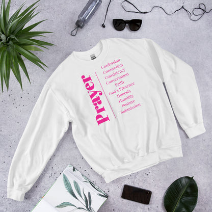 Prayer Collection Inspirational Sweatshirt - Pink Print