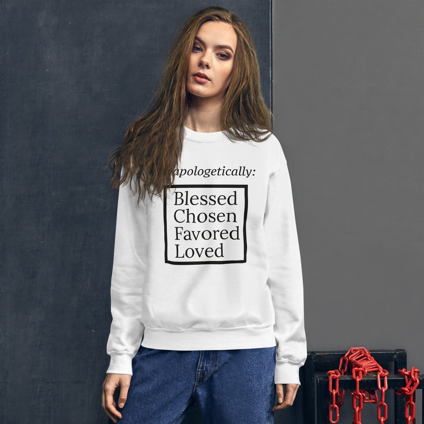 Unapologetic Inspirational Unisex Sweatshirt - Black print