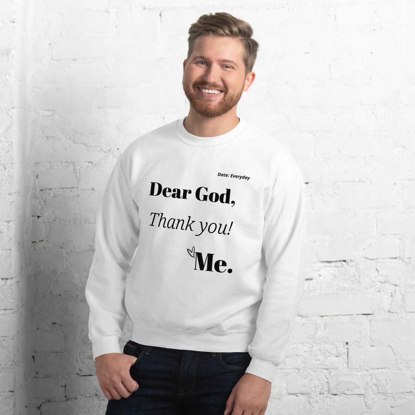 Dear God Inspirational Unisex Sweatshirt - black print