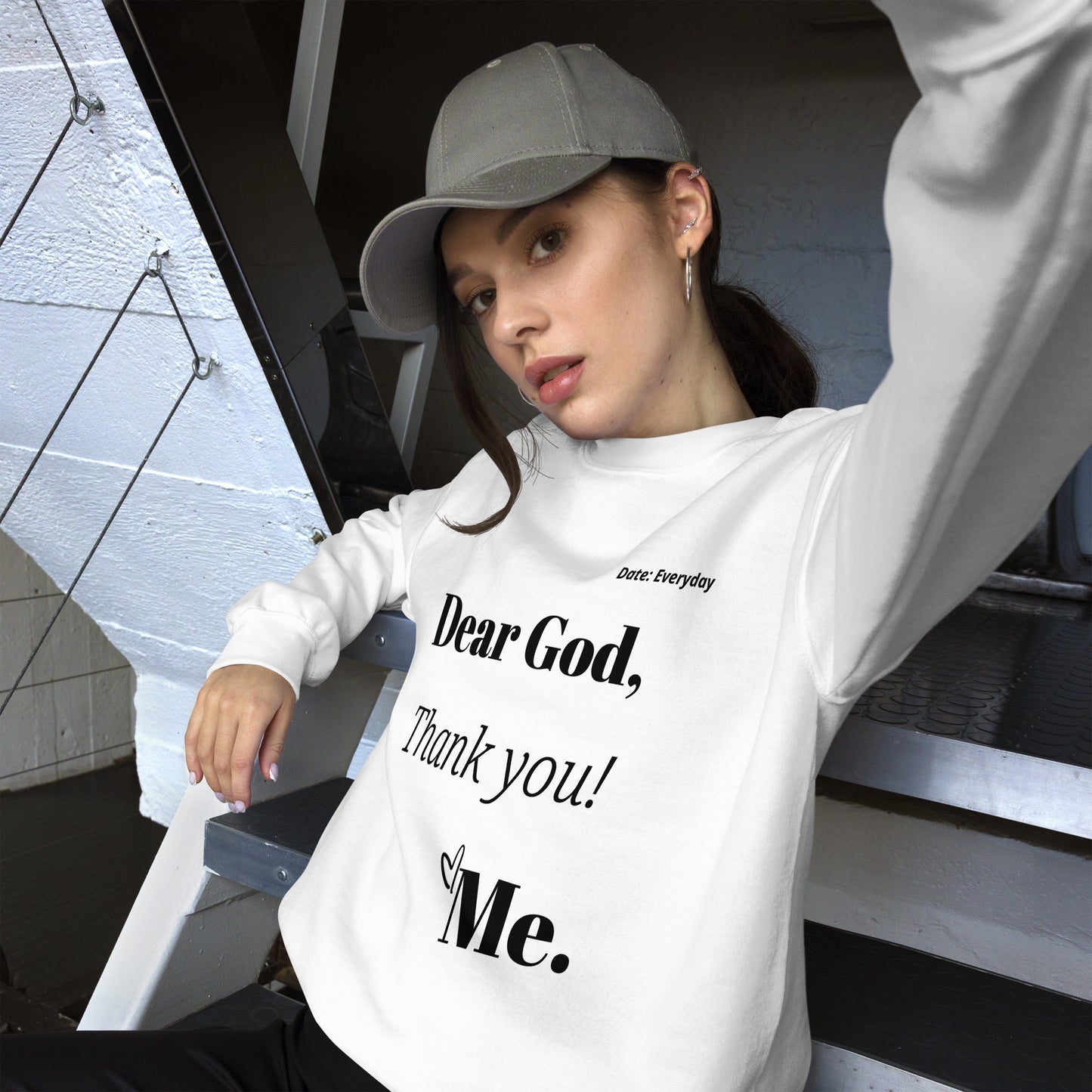 Dear God Inspirational Unisex Sweatshirt - black print