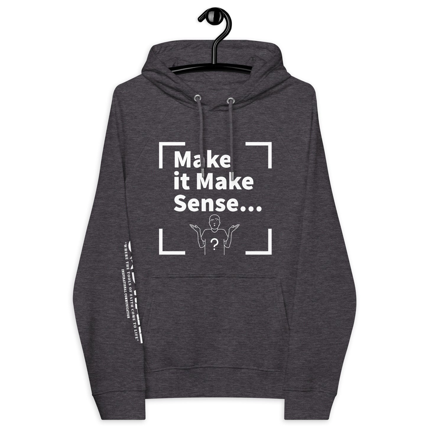 Make Sense organic cotton unisex hoodie - white print