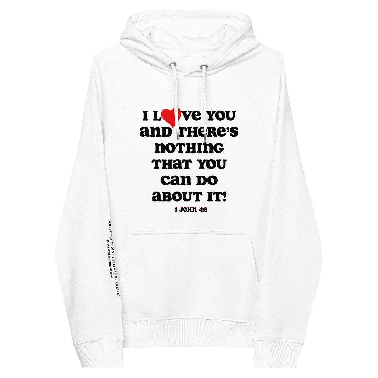 I Love you organic cotton hoodie