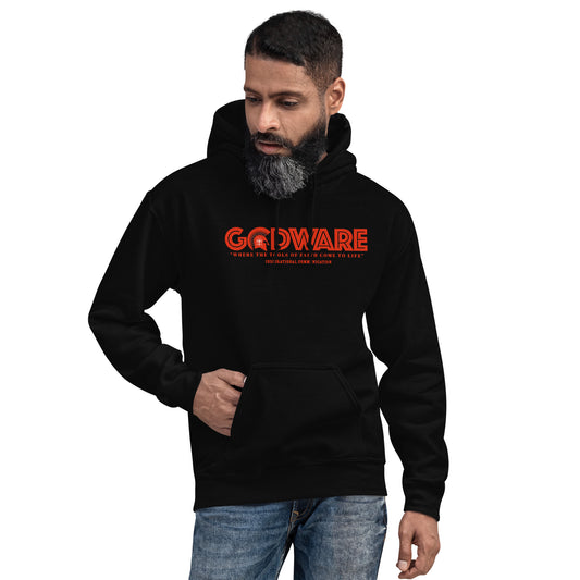 Godware Phrase Logo Unisex Hoodie - Red print