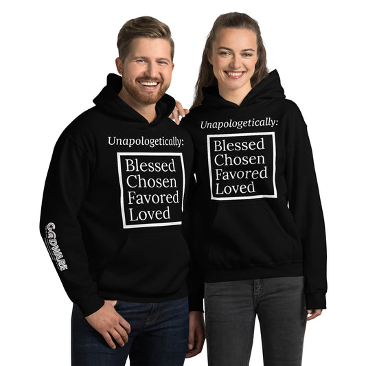 Unapologetic Inspirational Unisex Hoodie - White Print