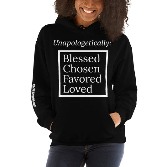 Unapologetic Cotton Unisex Hoodie - White Print