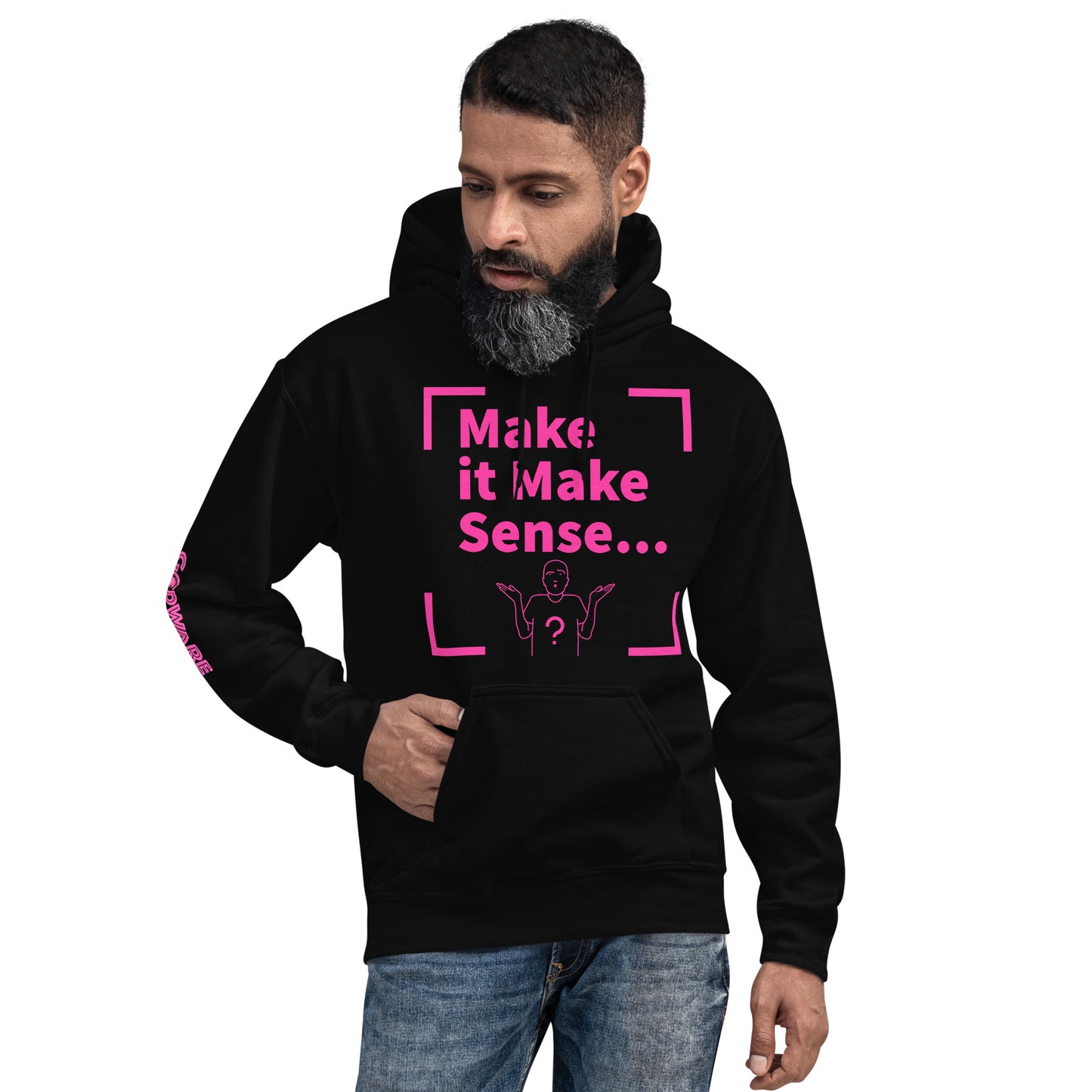 Make Sense Unisex Hoodie -  Pink Berry