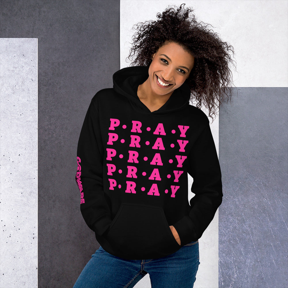 Pray Unisex Hoodie - Pink Multi