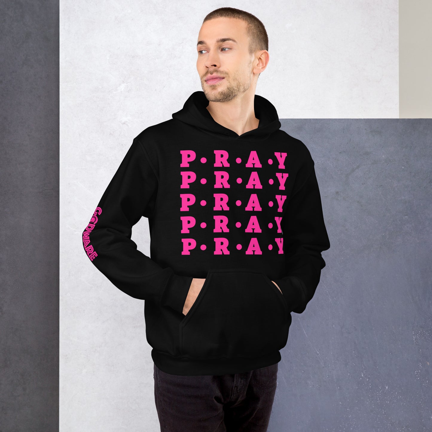 Pray Unisex Hoodie - Pink Multi