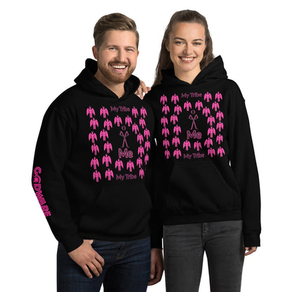 My Tribe Unisex Hoodie - Bright Pink Multi