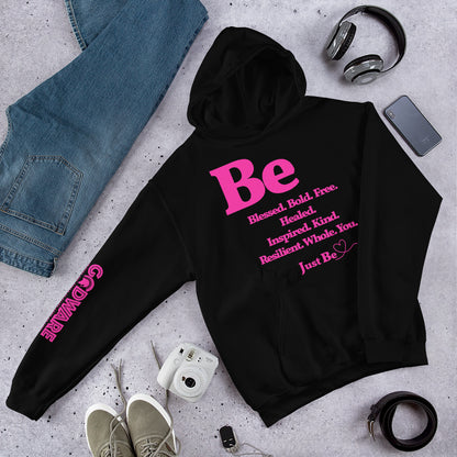 Be Inspired Unisex Hoodie - Pink print