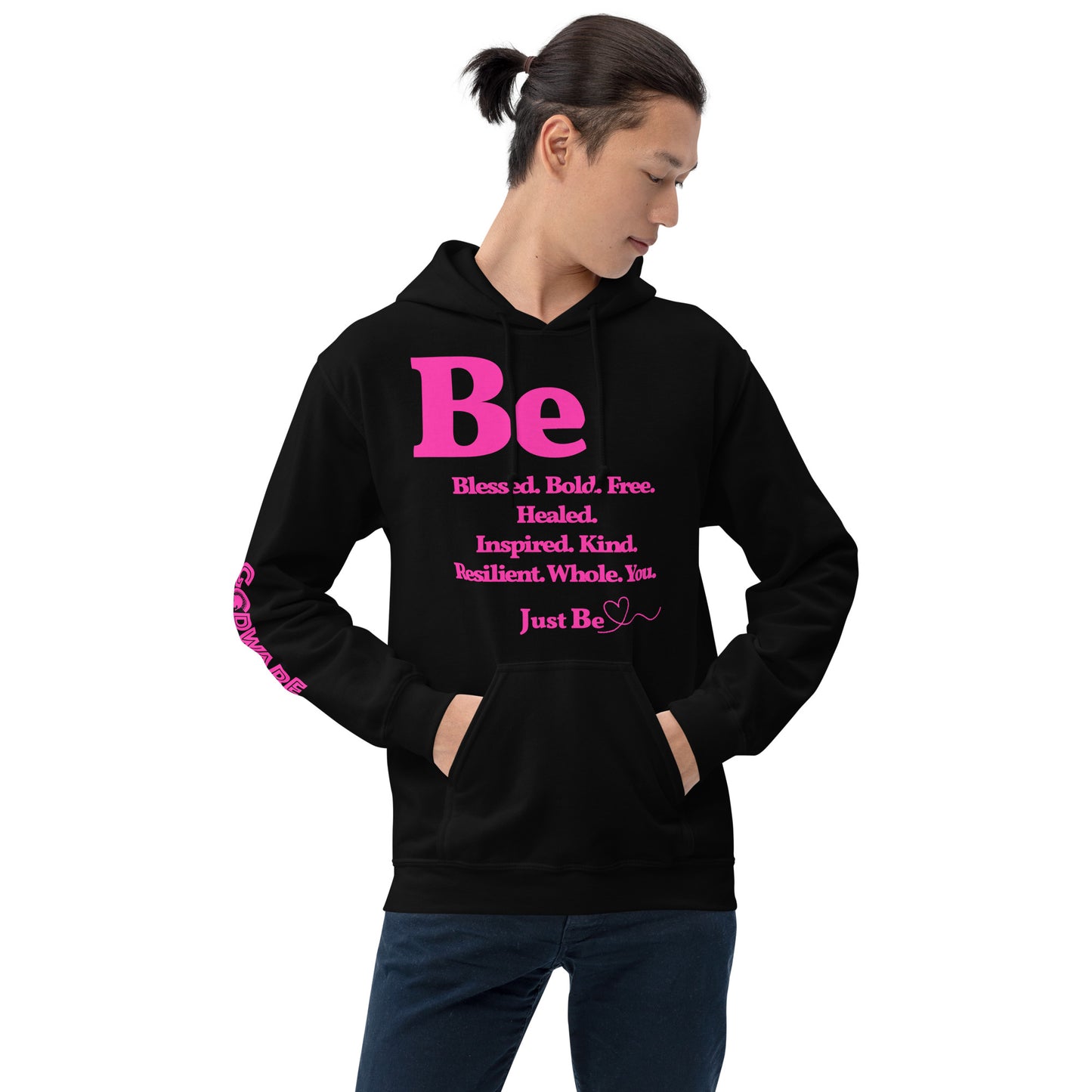 Be Inspired Unisex Hoodie - Pink print