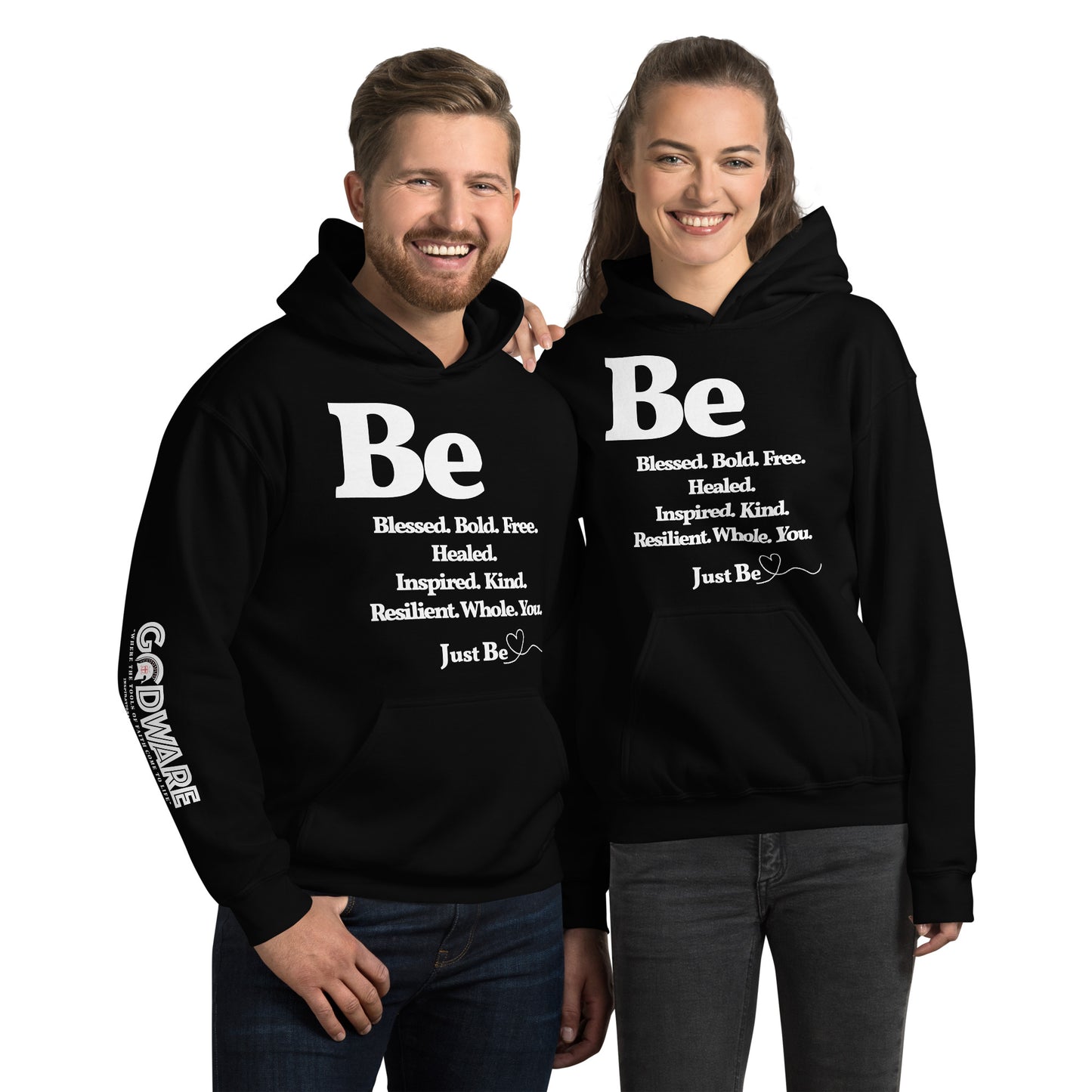 Be Inspired Unisex Hoodie - White Print