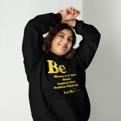 Be Inspired Unisex Hoodie - Yellow print