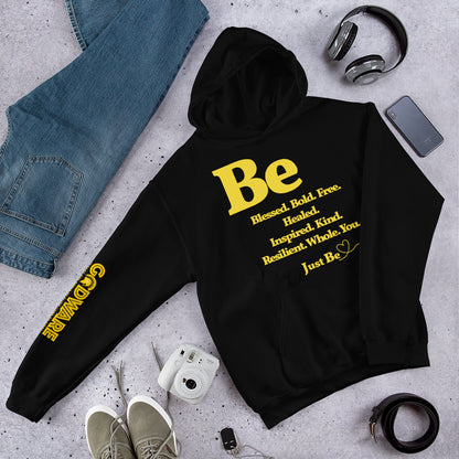 Be Inspired Unisex Hoodie - Yellow print