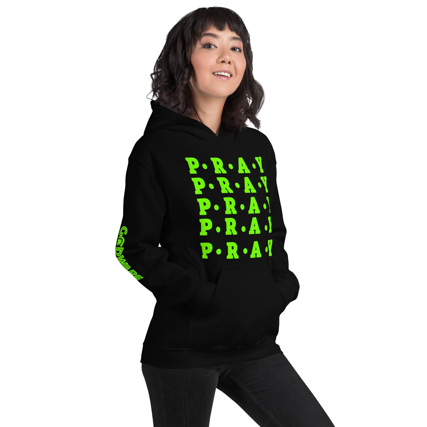 Pray Unisex Hoodie - Green Multi