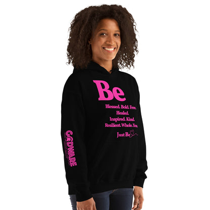 Be Inspired Unisex Hoodie - Pink print