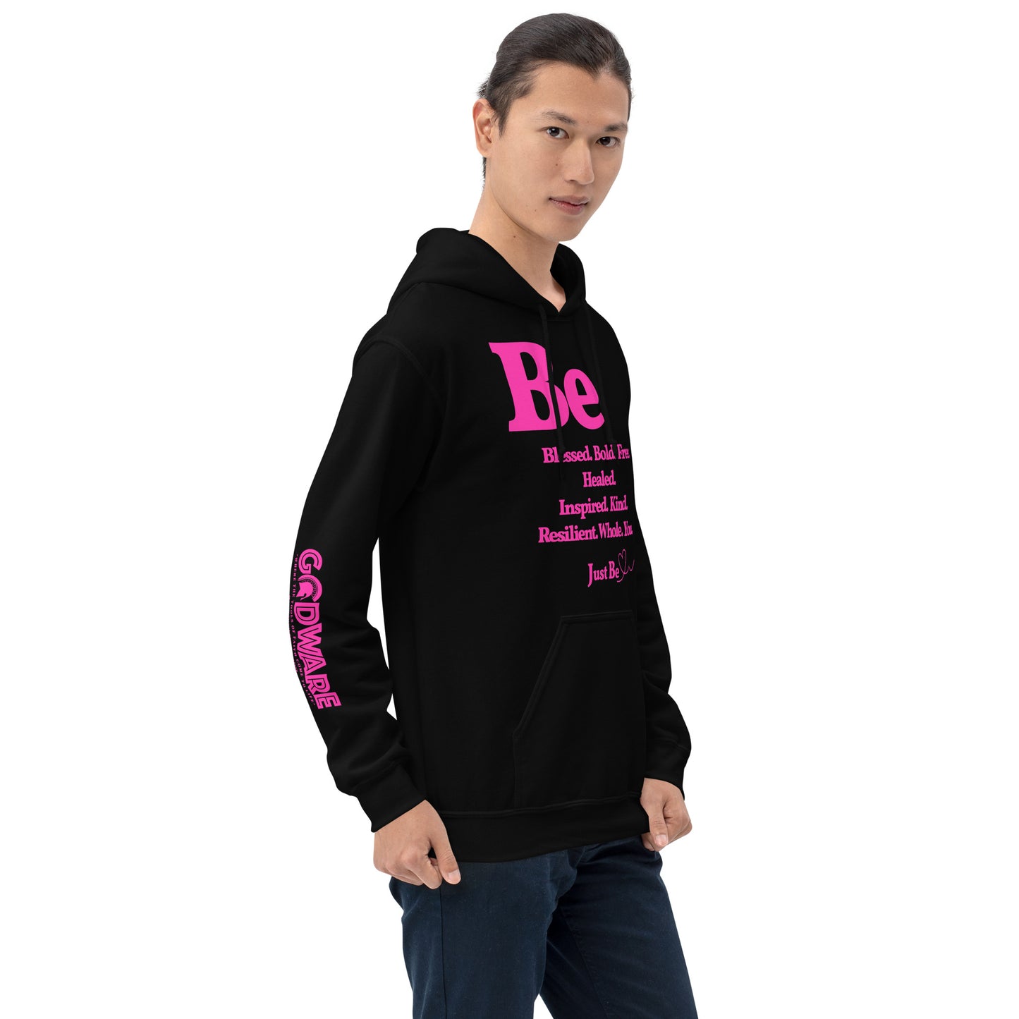 Be Inspired Unisex Hoodie - Pink print