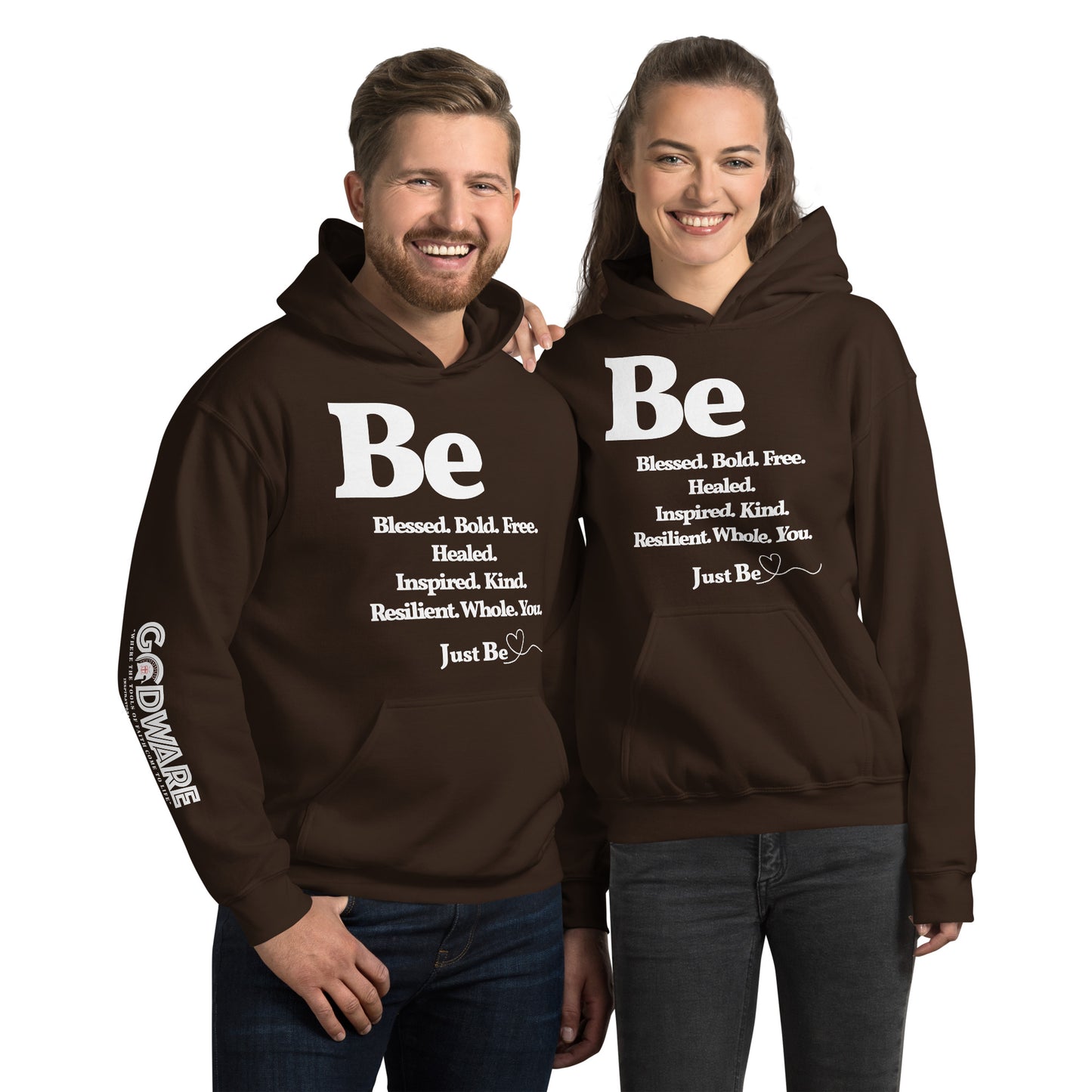 Be Inspired Unisex Hoodie - White Print