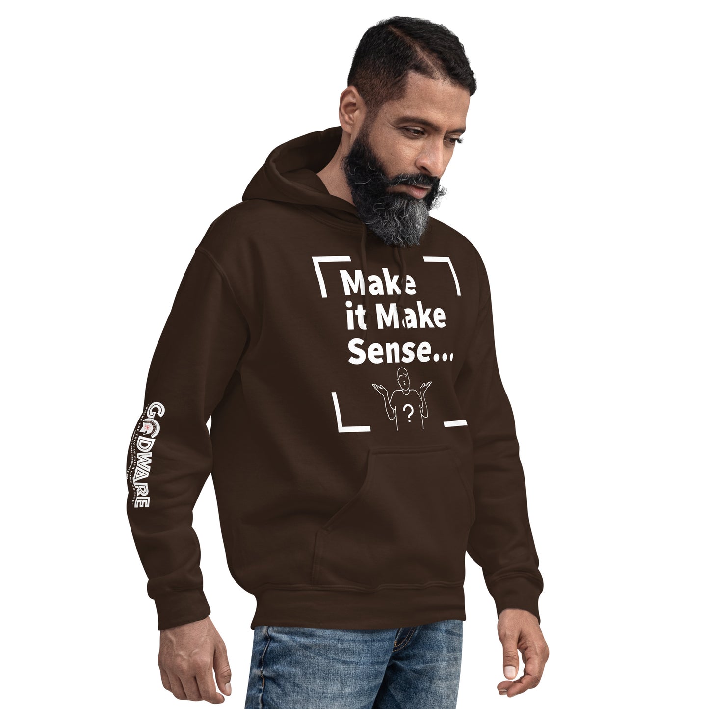 Make Sense Unisex Hoodie - White Print