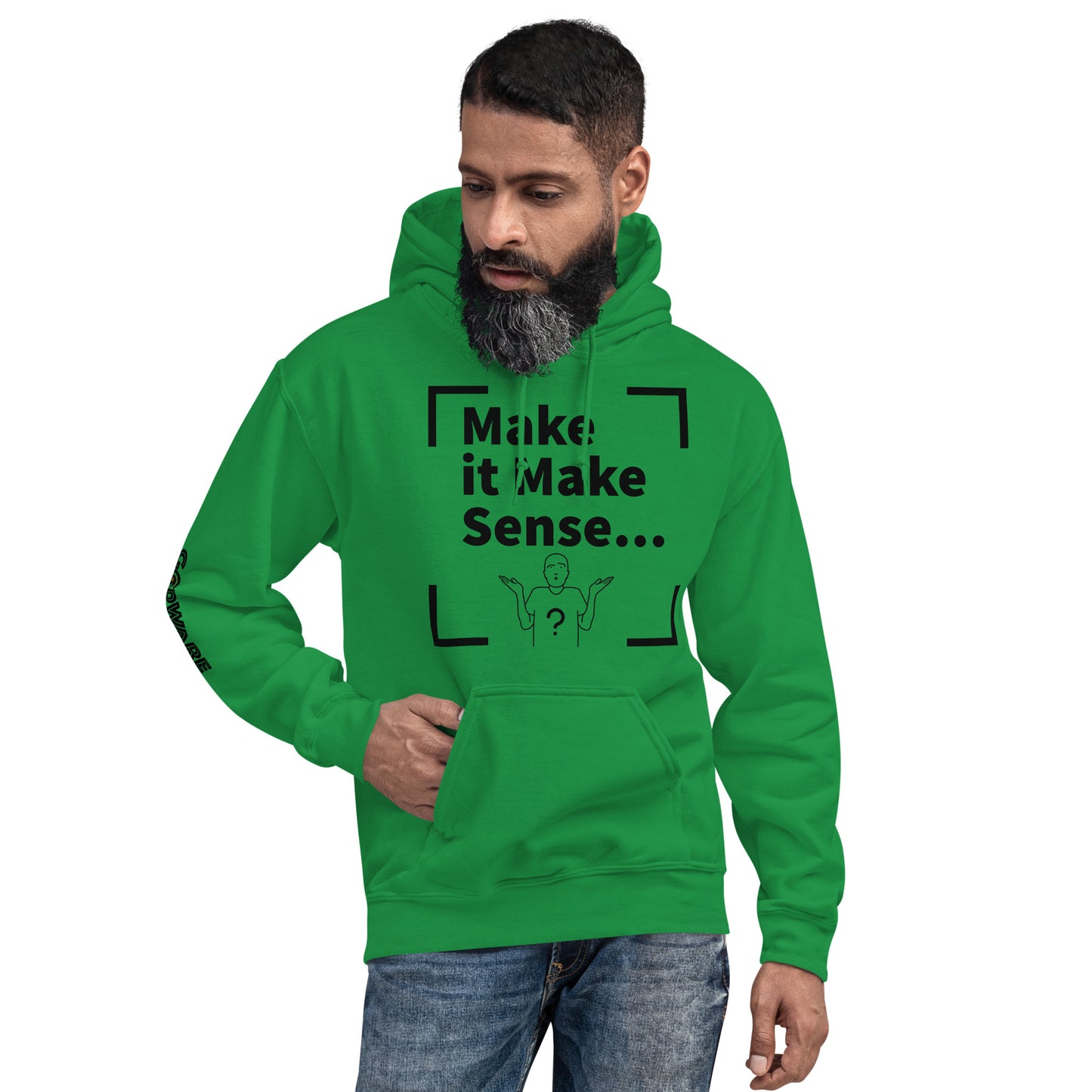 Make Sense Unisex Hoodie - Black print