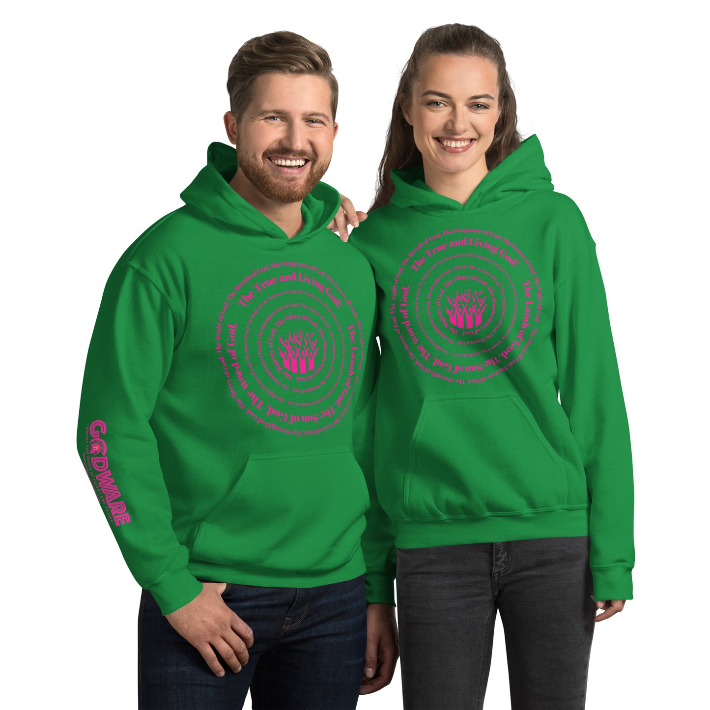 Attributes of God Unisex Hoodie - Pink Spiral