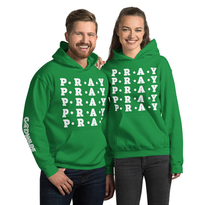 Pray Unisex Hoodie - Multi white