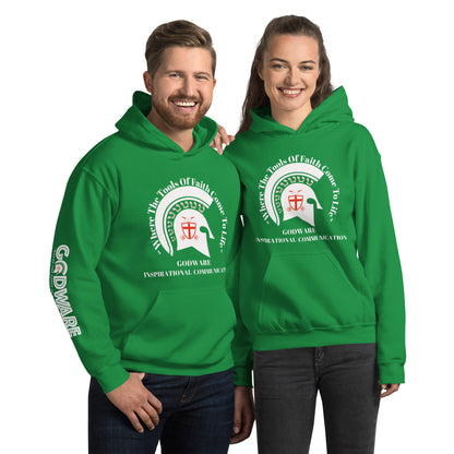 Godware Helmet Logo Unisex hoodie - White Print