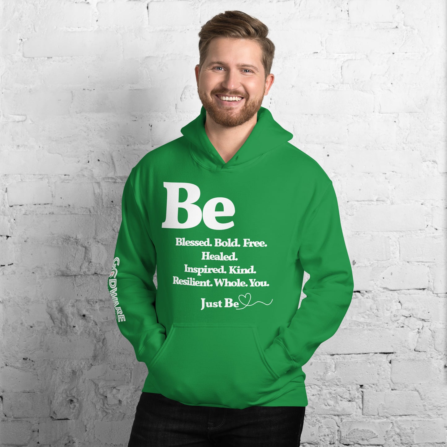 Be Inspired Unisex Hoodie - White Print