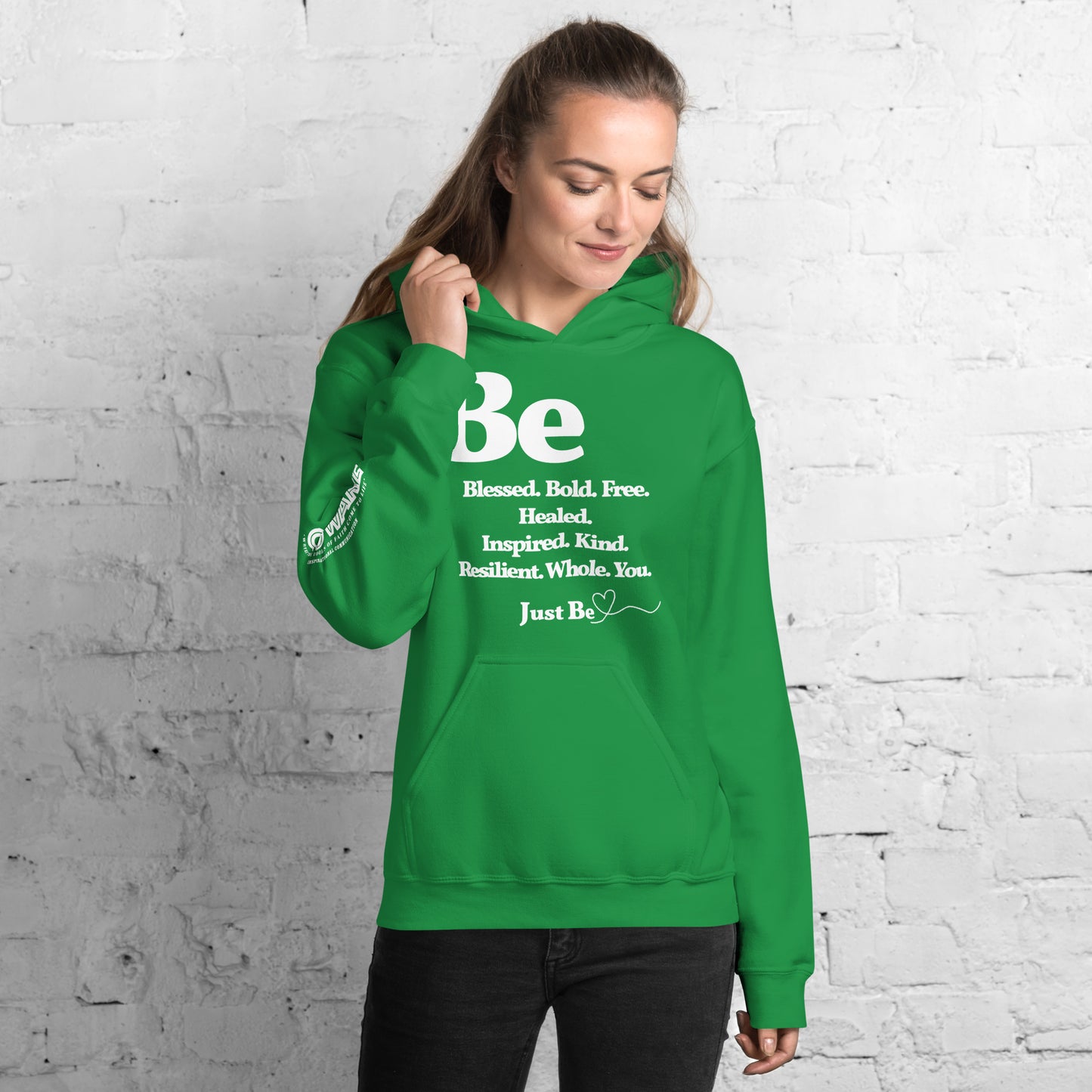 Be Inspired Unisex Hoodie - White Print