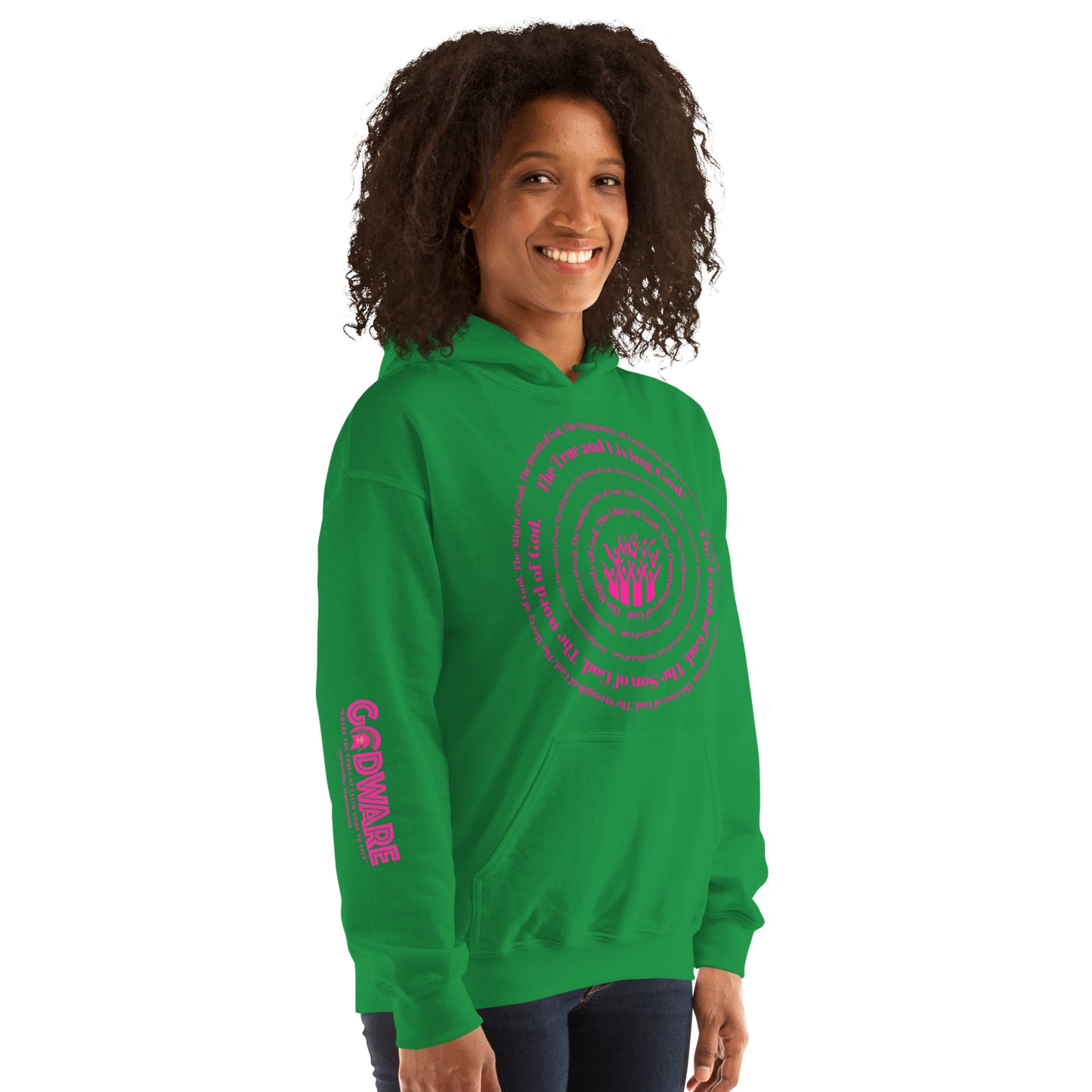 Attributes of God Unisex Hoodie - Pink Spiral