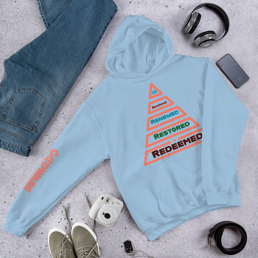 Redeemed Unisex Cotton Hoodie - Peach Multi