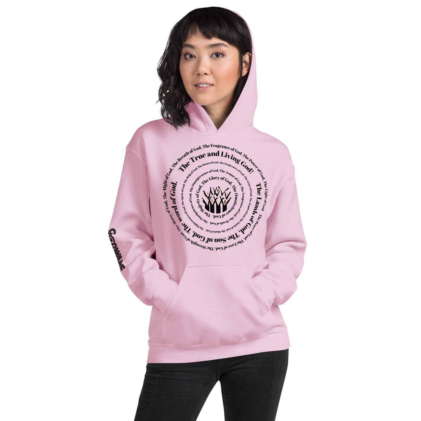 Attributes of God Unisex Hoodie - Black Spiral