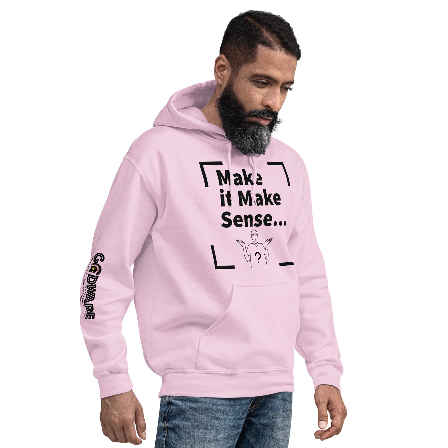 Make Sense Unisex Hoodie - Black print