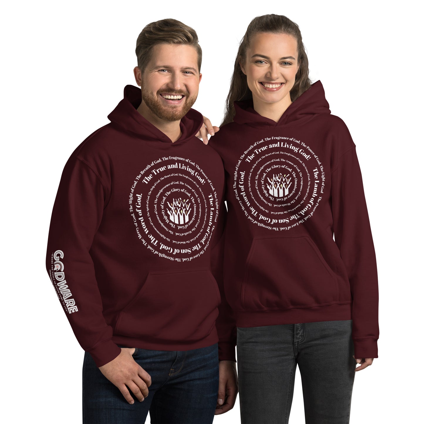 Attributes of God Unisex Hoodie - White Spiral