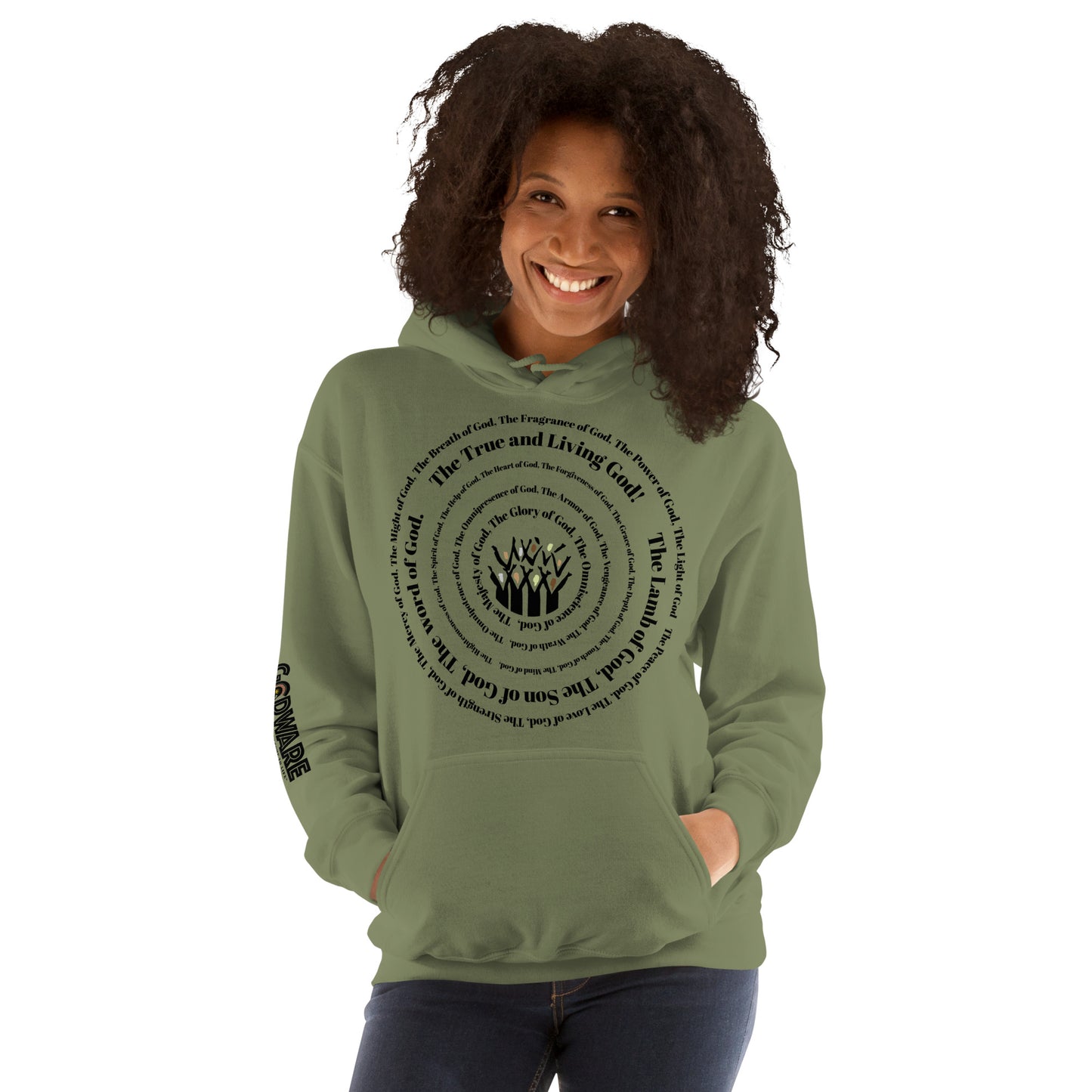 Attributes of God Unisex Hoodie - Black Spiral