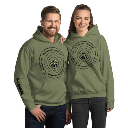 Attributes of God Unisex Hoodie - Black Spiral