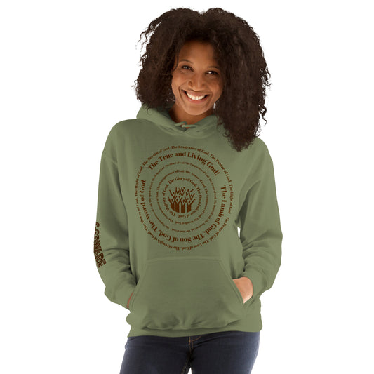 Attributes of God Unisex Hoodie - Brown Print