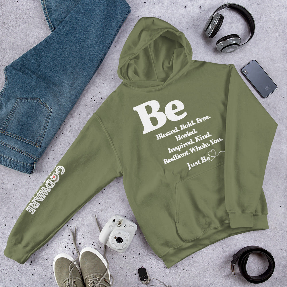 Be Inspired Unisex Hoodie - White Print