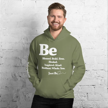 Be Inspired Unisex Hoodie - White Print