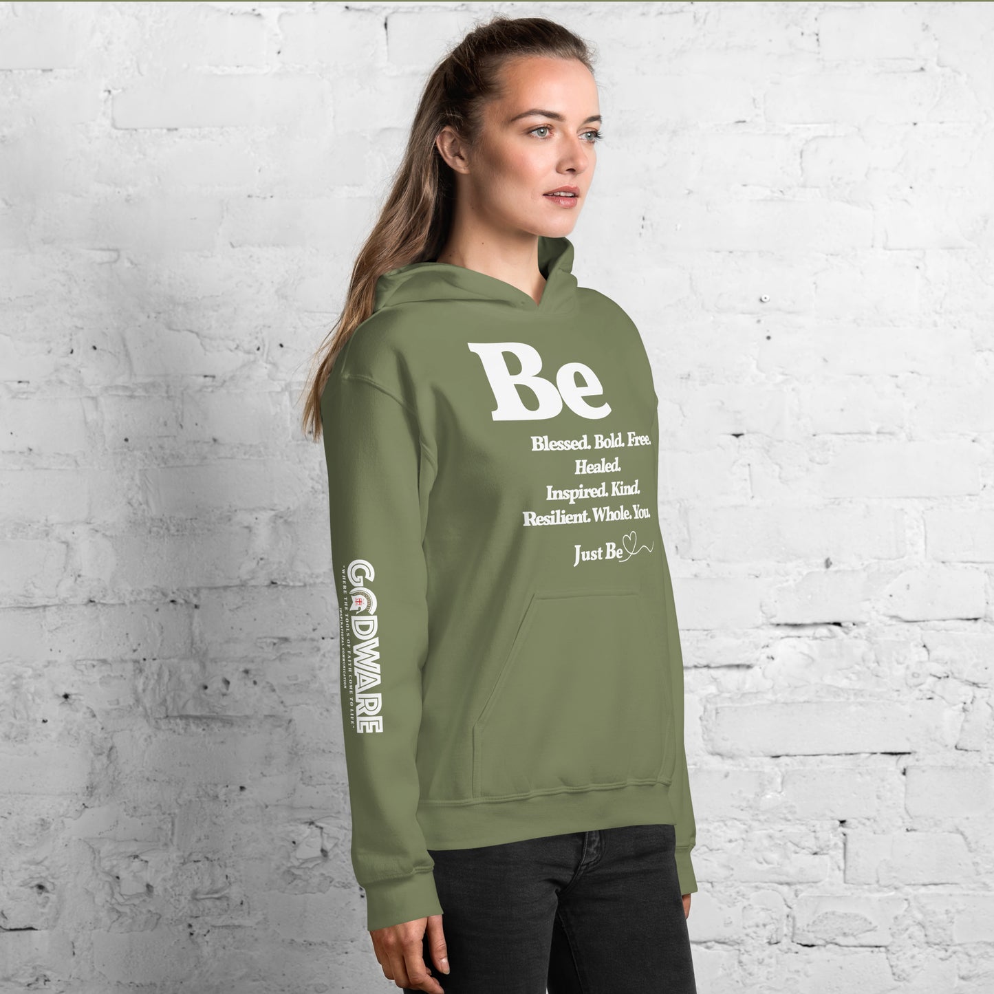 Be Inspired Unisex Hoodie - White Print