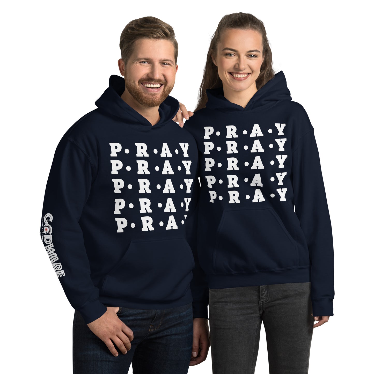 Pray Unisex Hoodie - Multi white