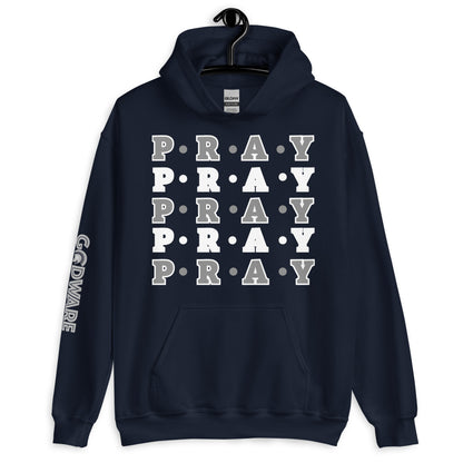 Pray Unisex Hoodie - Grey Multi