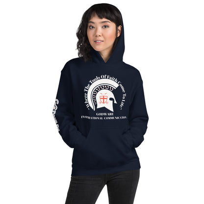 Godware Helmet Logo Unisex hoodie - White Print