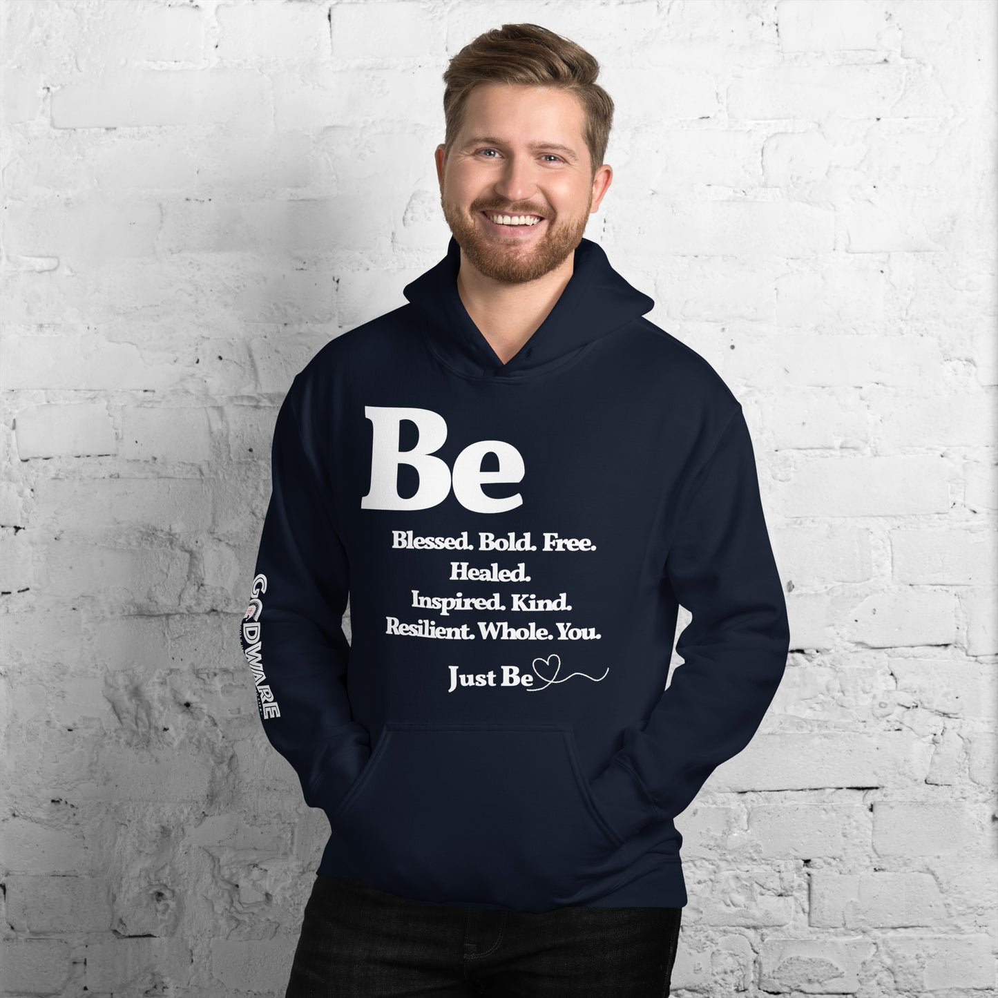 Be Inspired Unisex Hoodie - White Print