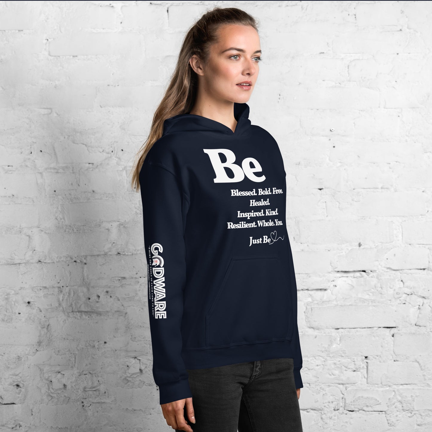 Be Inspired Unisex Hoodie - White Print