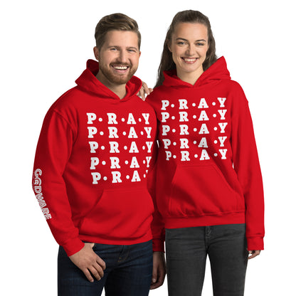 Pray Unisex Hoodie - Multi white